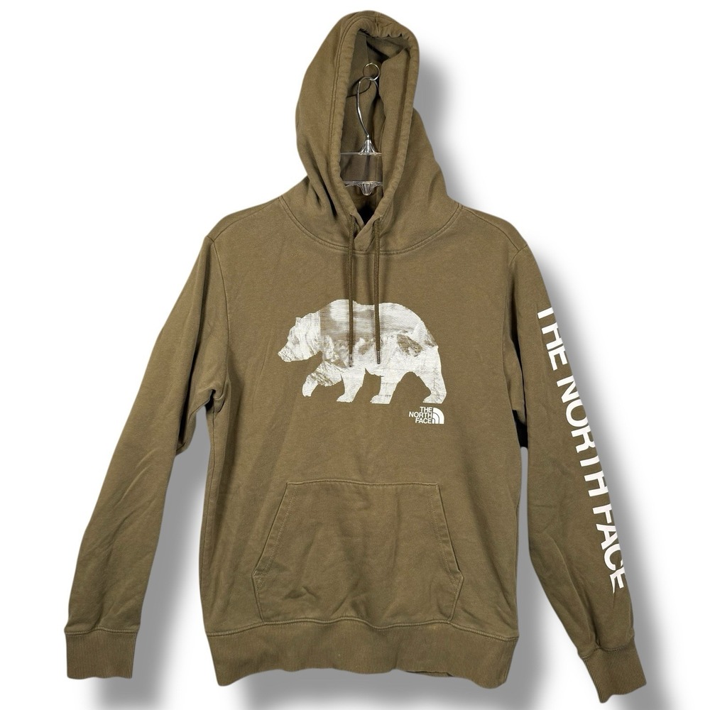 The North Face Men's Small Olive Bear Pullover Hoodie S Green